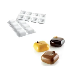 SILIKOMART Moule Silicone 8 Carrés Bombés 6,1 x 6,1 cm 100ml Professional* Moule Silicone