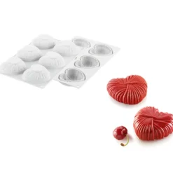 SILIKOMART Moule Silicone 6 Coeurs Lovely 8,2 x 7,7 cm x H 3,1 cm Professional* Moule Silicone|Moules À Gâteaux