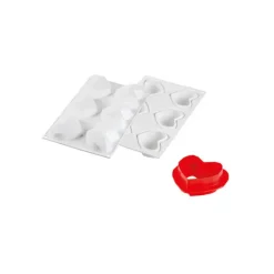 SILIKOMART Moule Silicone 6 Coeurs Origami 82,6 x 74 x h35 mm 110ml Professional* Moule Silicone