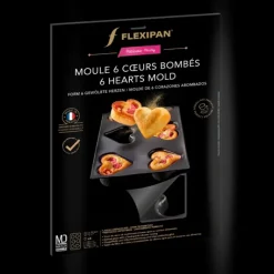 FLEXIPAN DEMARLE Moule Silicone 6 Cœurs Bombés 7,5 x 6,5 cm* Moule Anti-adhésif|Moule Silicone