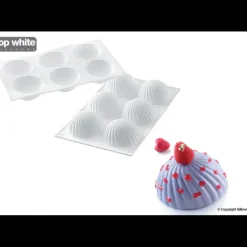 SILIKOMART Moule Silicone 6 Demi Sphères Vrillées Ø 75 mm Professional* Moule Silicone