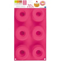SCRAPCOOKING Moule Silicone 6 Donuts ou Babas Ø7,5 x2,8 cm* Moule Silicone