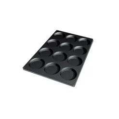 SILIKOMART Moule Silicone 12 Fonds de Tarte Biscuit Ø12 x 2,2 cm 120ml Professional* Moule Silicone|Moules À Gâteaux