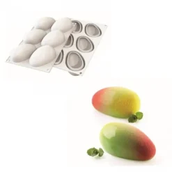 SILIKOMART Moule Silicone 6 Mangues 9,3 x 5,7 cm 130ml Professional* Moule Silicone|Moules À Gâteaux