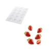 SILIKOMART Moule Silicone 15 Mini Fraises 48 x 37 x H33 mm 30ml Professional* Moule Silicone|Moules À Gâteaux
