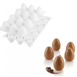 SILIKOMART Moule Silicone 12 Oeufs Ø 3,4 cm x H 4,7 cm Professional* Moule Silicone|Moules À Gâteaux