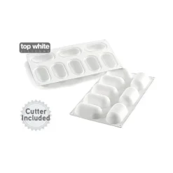 SILIKOMART Moule Silicone 8 Ovales Bombés 8,2 x 4,3 cm 81ml Professional* Moule Silicone