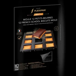 FLEXIPAN DEMARLE Moule Silicone 12 Petits Beurres 6,5 x 5,4 cm* Moule Anti-adhésif|Moule Silicone