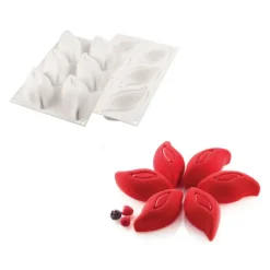 SILIKOMART Moule Silicone 6 Pétales de fleurs 11,4 x 5,7 cm 120ml Professional* Moule Silicone|Moules À Gâteaux