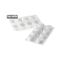 SILIKOMART Moule Silicone 8 Ronds Bombés 85 ml Professional* Moule Silicone