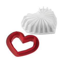 SILIKOMART Moule Silicone Coeur Origami 15x13,5 cm Professional* Moule Silicone