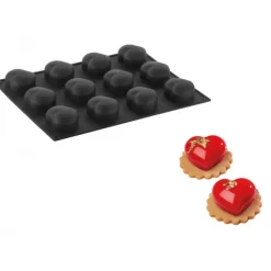 PAVOFLEX Moule Silicone Coeur Passion 7,1 x 6,6 cm x H 3,8 cm (x12)* Moule Silicone|Moules À Gâteaux