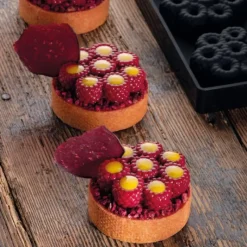 PAVONI Moule Silicone Décor Mini Framboises Ø 6,2 cm x H 2,1 cm (x8)* Moule Silicone