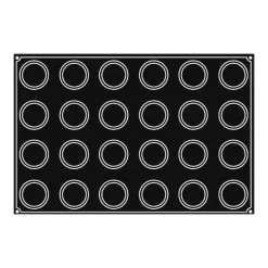 PAVOFLEX Moule Silicone Muffin Ø 7 cm x H 4 cm (x24)* Moule Silicone|Moules À Gâteaux