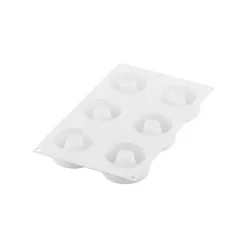 SILIKOMART Moule Silicone Savarin Oblio Ø 7,5 cm x H 3 cm (x6) Professional* Moule Silicone|Moules À Gâteaux