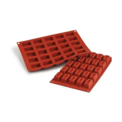 SILIKOMART Moule Silicone Savarin Rectangle 4,4 x 2,6 cm x H 2,2 cm (x25)* Moule Silicone