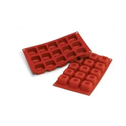 SILIKOMART Moule Silicone Savarins Carrés 4,8 cm x H 3 cm (x15)* Moule Silicone