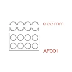 PAVONI Moule Silicone Sphère 30 x 17,5 cm Ø 5.5 cm (x8)* Moule Silicone