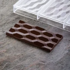 PAVONI Moule Tablette Chocolat Hexa Vallée 15,4 x 7,7 x H 1 cm (x3)* Moules À Chocolat