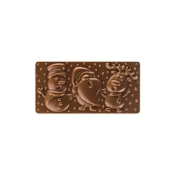 PAVONI Moule Tablette Chocolat Père Noël, Renne et Bonhomme de Neige 15,4 x 7,7 cm* Moules À Chocolat