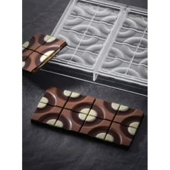PAVONI Moule Tablette Chocolat Target 15,4 x 7,7 cm x H 0,8 cm (x3)* Moules À Chocolat