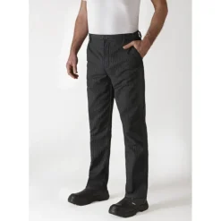 ROBUR Pantalon de Cuisine Mixte Rayé Noir/Blanc TIMEO T.42* Pantalon De Cuisine