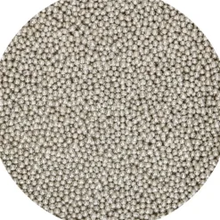 FUNCAKES Perles de sucre 2mm Argenté 80g* Décoration Comestible