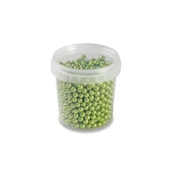 PAVONI Perles en Sucre Vert Métallisé Ø 4 mm 120 g* Décoration Comestible