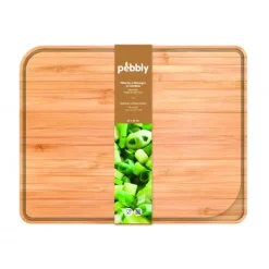 PEBBLY Planche à Découper Bambou avec Rigole 37 x 29 cm* Planches À Découper