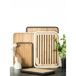 PEBBLY Planche à Pain Bambou 35 x 25 cm Blanc* Planches À Découper