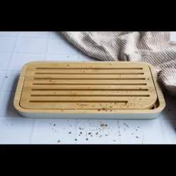 PEBBLY Planche à Pain Crème en Bambou 27 x 17 cm* Planches À Découper