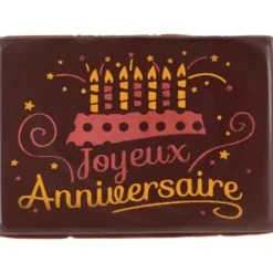 FLORENSUC Plaque Chocolat Joyeux Anniversaire x48* Décoration Comestible