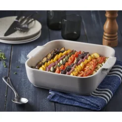 PEUGEOT Plat à Four Carré en Céramique Appolia 36 cm Ecru* Plat De Cuisson