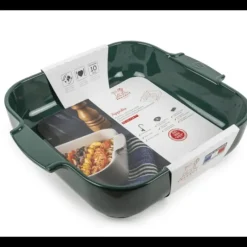 PEUGEOT Plat à Four Carré en Céramique Appolia 36 cm Vert Forêt* Plat De Cuisson