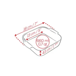 PEUGEOT Plat à Four Carré en Céramique Appolia 18 cm Ecru* Plat De Cuisson