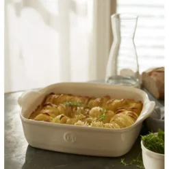 EMILE HENRY Plat à Four Carré en Céramique 28 x 24 cm Argile* Plat De Cuisson