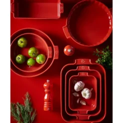 PEUGEOT Plat à Four Carré en Céramique Appolia 36 cm Rouge* Plat De Cuisson