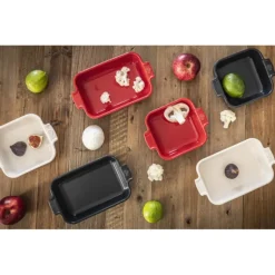 PEUGEOT Plat à Four Carré en Céramique Appolia 36 cm Rouge* Plat De Cuisson