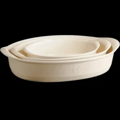 EMILE HENRY Plat à Four Ovale en Céramique 36,5 x 22,5 cm Argile* Plat De Cuisson