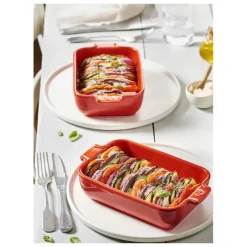 PEUGEOT Plat à Four Rectangulaire en Céramique Appolia 22 cm Rouge* Plat De Cuisson