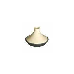 STAUB Plat à tajine base Fonte Dôme Céramique 28 cm noir Creme* Tajines