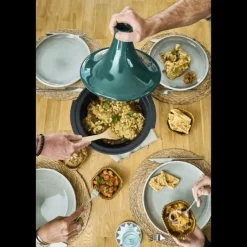 PEUGEOT Plat à Tajine en Aluminium Revêtement Céramique 30 cm Vert Forêt* Tajines