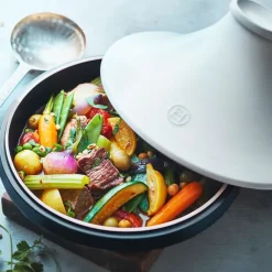 EMILE HENRY Plat à Tajine en céramique 27,5 cm Blanc Ardoise Delight* Tajines