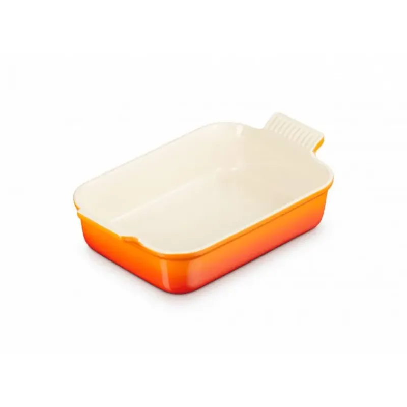 LE CREUSET Plat Rectangulaire Héritage en Céramique 26 cm Volcanique Tradition* Plat De Cuisson