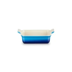 LE CREUSET Plat Rectangulaire Héritage en Céramique 32 cm Azur Tradition* Plat De Cuisson