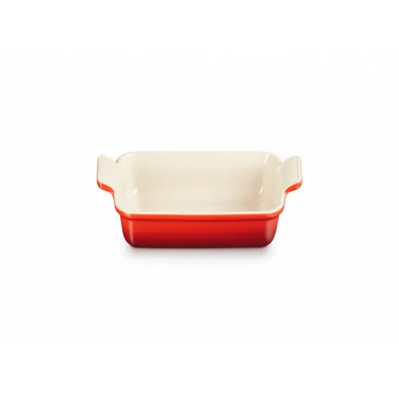 LE CREUSET Plat Rectangulaire Héritage en Céramique 19 cm Cerise Tradition* Plat De Cuisson