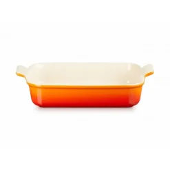 LE CREUSET Plat Rectangulaire Héritage en Céramique 19 cm Volcanique Tradition* Plat De Cuisson