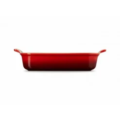 LE CREUSET Plat Rectangulaire Héritage en Céramique 32 cm Cerise Tradition* Plat De Cuisson