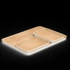 PEBBLY Plateau de Service en Bambou Crème 22 x 15 cm* Servir, Présenter
