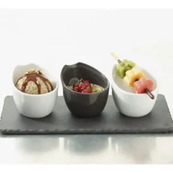 REVOL Plateau Rectangulaire 3 encoches Ardoise 25 x 12 cm Basalt* Servir, Présenter